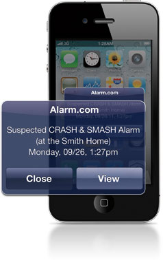 Alarm.Com Crash And Smash Notification